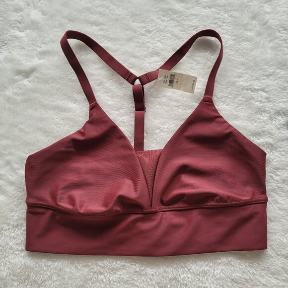 American Eagle | Offline Shine Sports Bra in Maroon By Aerie - Picture 1 of 6